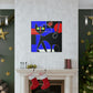 "Black Cat Canvas Print Inspired by Wassily Kandinsky" by PenPencilArt