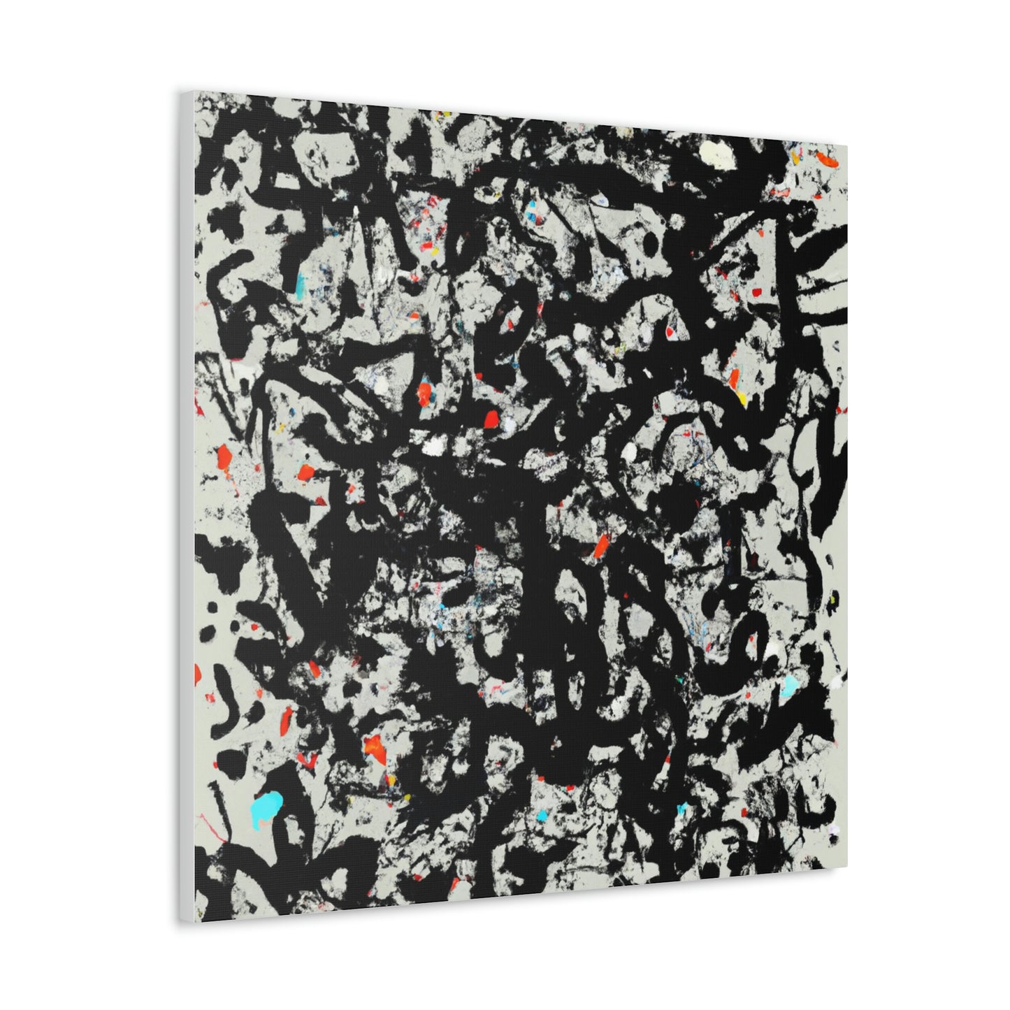 "Canvas Print of Black Cat Inspired by Jackson Pollock | Modern Wall Art" by PenPencilArt