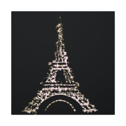 "Sparkling Eiffel Tower Canvas Print Inspired by Banksy" by PenPencilArt