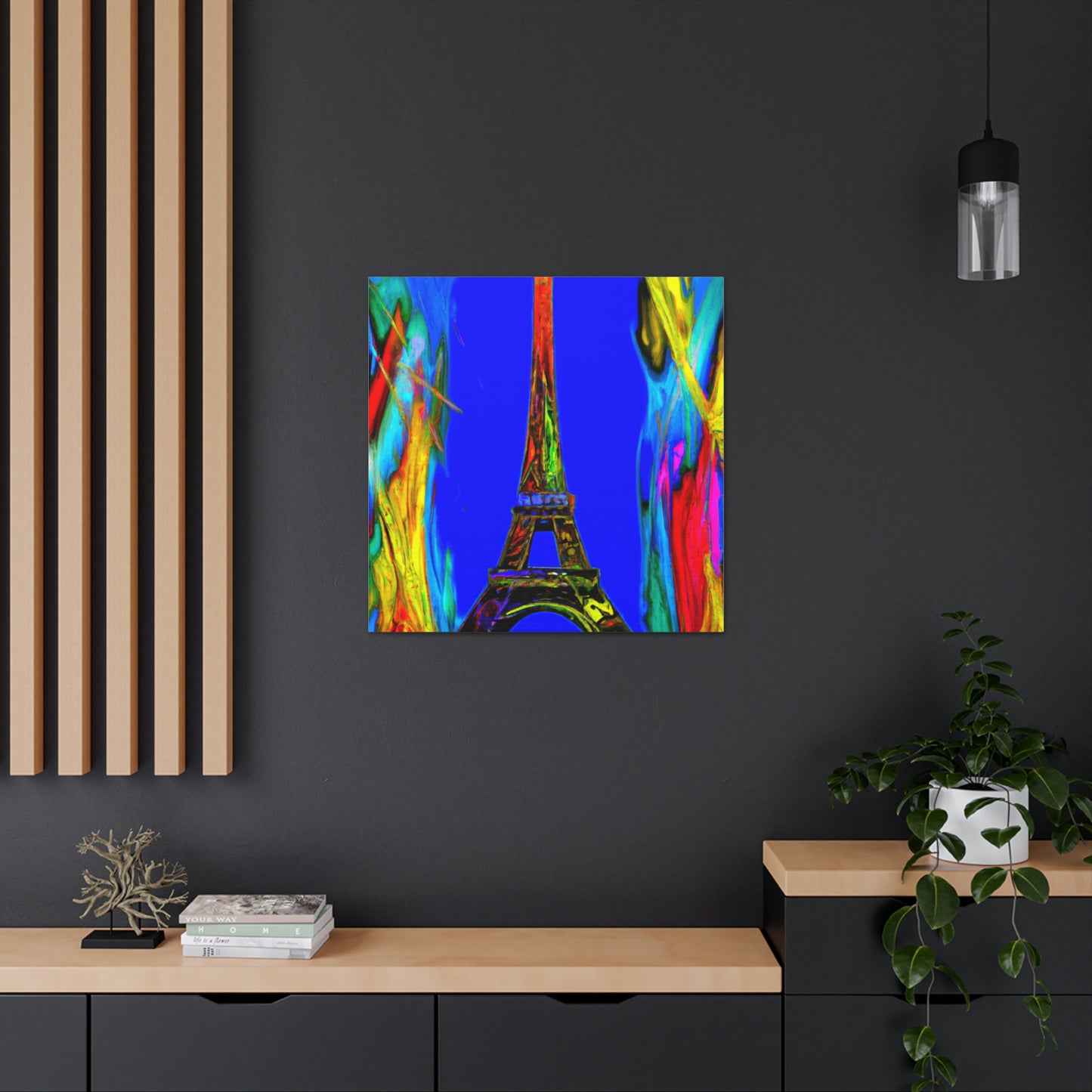 "Willem de Kooning Style Sparkling Eiffel Tower Canvas Print" by PenPencilArt