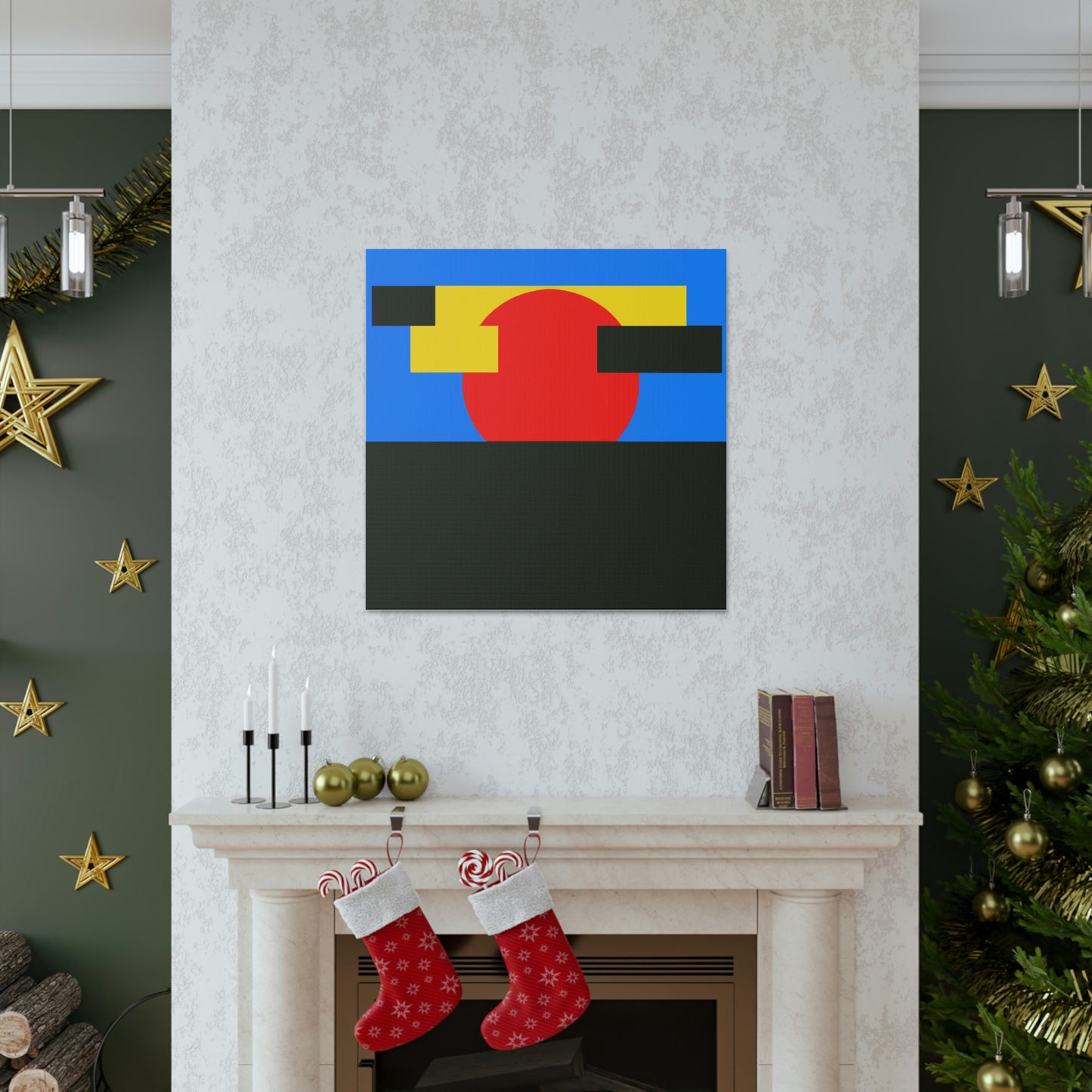 Modern Sunrise Canvas Print in Kazimir Malevich Style by PenPencilArt