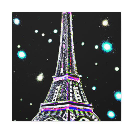 "Hariton Pushwagner-Inspired Sparkling Eiffel Tower Canvas Print" by PenPencilArt