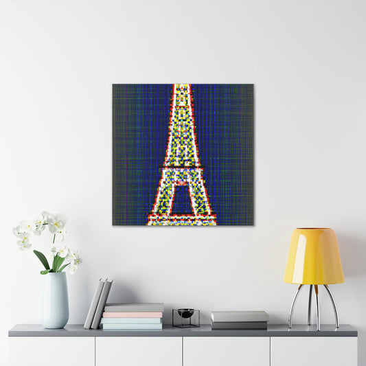 Kazimir Malevich-Inspired Sparkling Eiffel Tower Canvas Print by PenPencilArt
