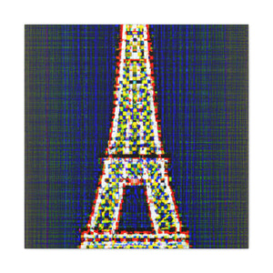 Kazimir Malevich-Inspired Sparkling Eiffel Tower Canvas Print by PenPencilArt