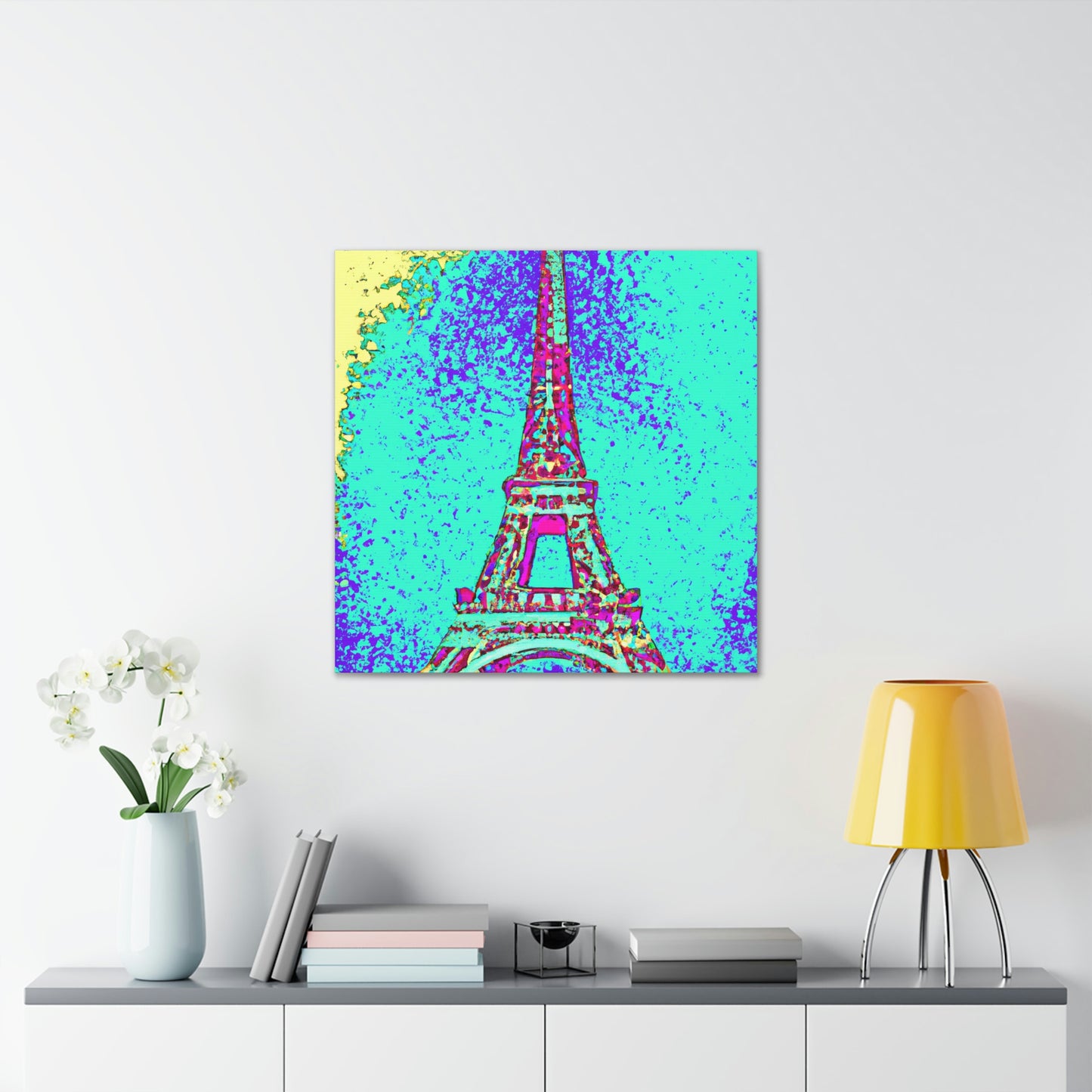 "Sparkling Eiffel Tower Art Print - Andy Warhol Style" by PenPencilArt