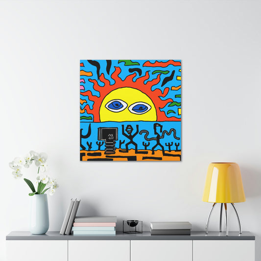 "Keith Haring-Style Sunrise Canvas Print | Style Your Home with Art" by PenPencilArt