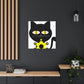 "Takashi Murakami-Inspired Black Cat Canvas Print" by PenPencilArt