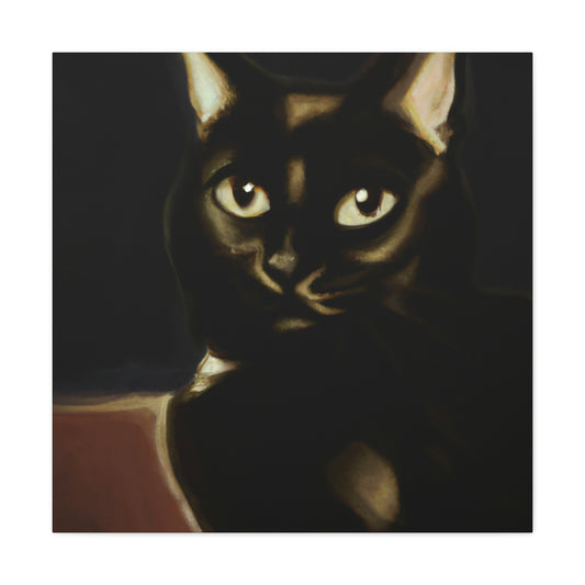 "Georgia O'Keeffe Inspired Black Cat Canvas Print" by PenPencilArt