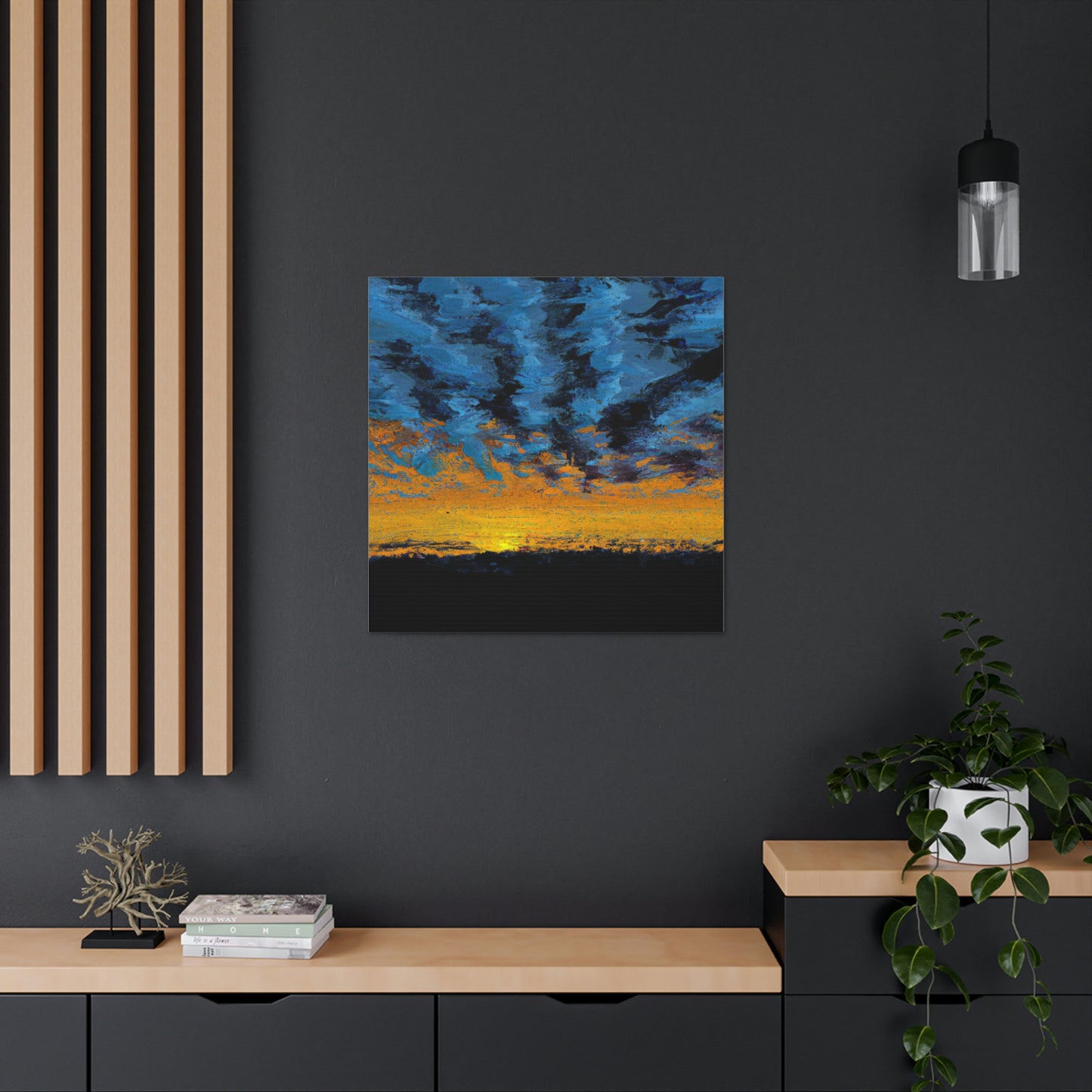 "Jackson Pollock-Inspired Sunrise Canvas Print" by PenPencilArt