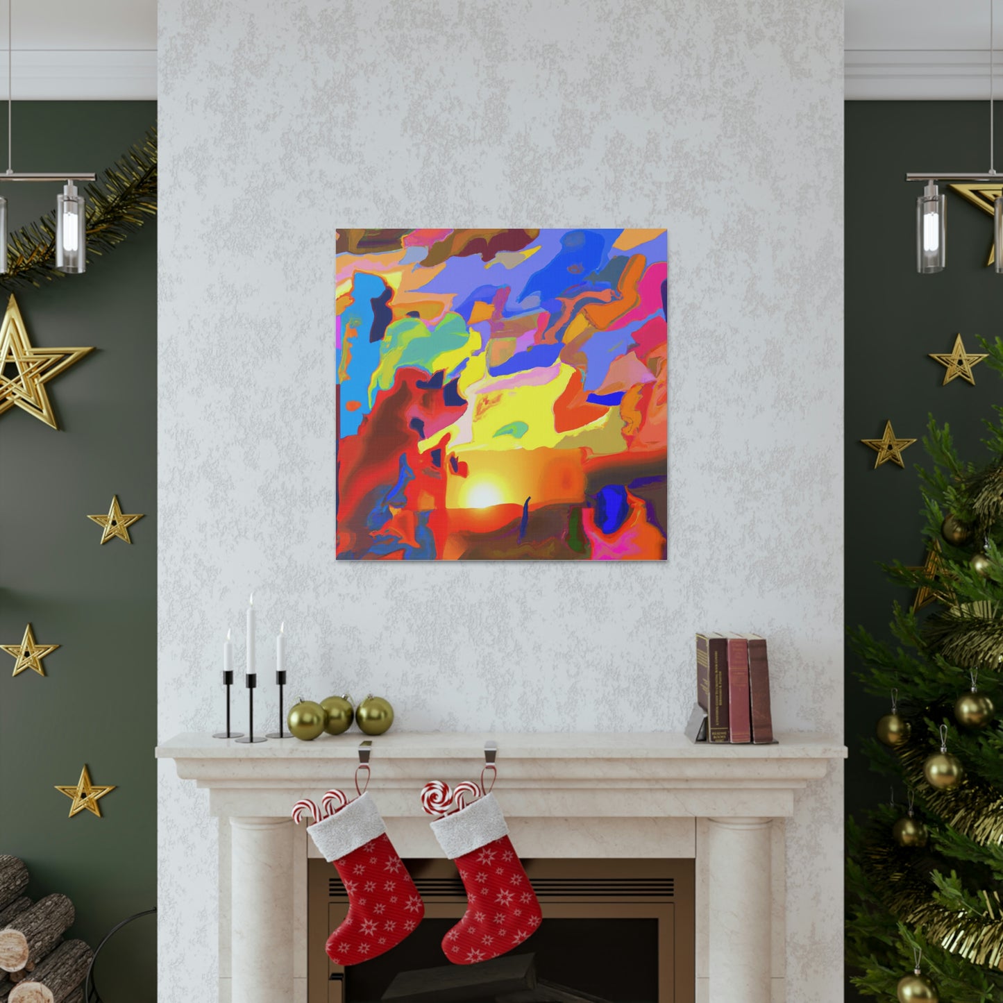 "Sunrise Canvas Print Inspired by Willem de Kooning" by PenPencilArt