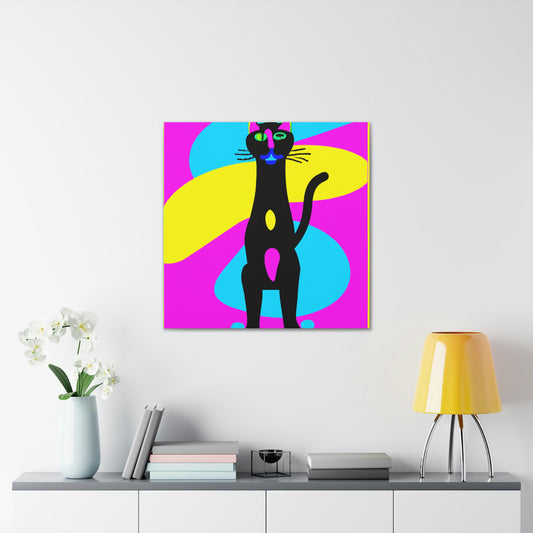 "Peter Max Inspired Black Cat Canvas Prints" by PenPencilArt