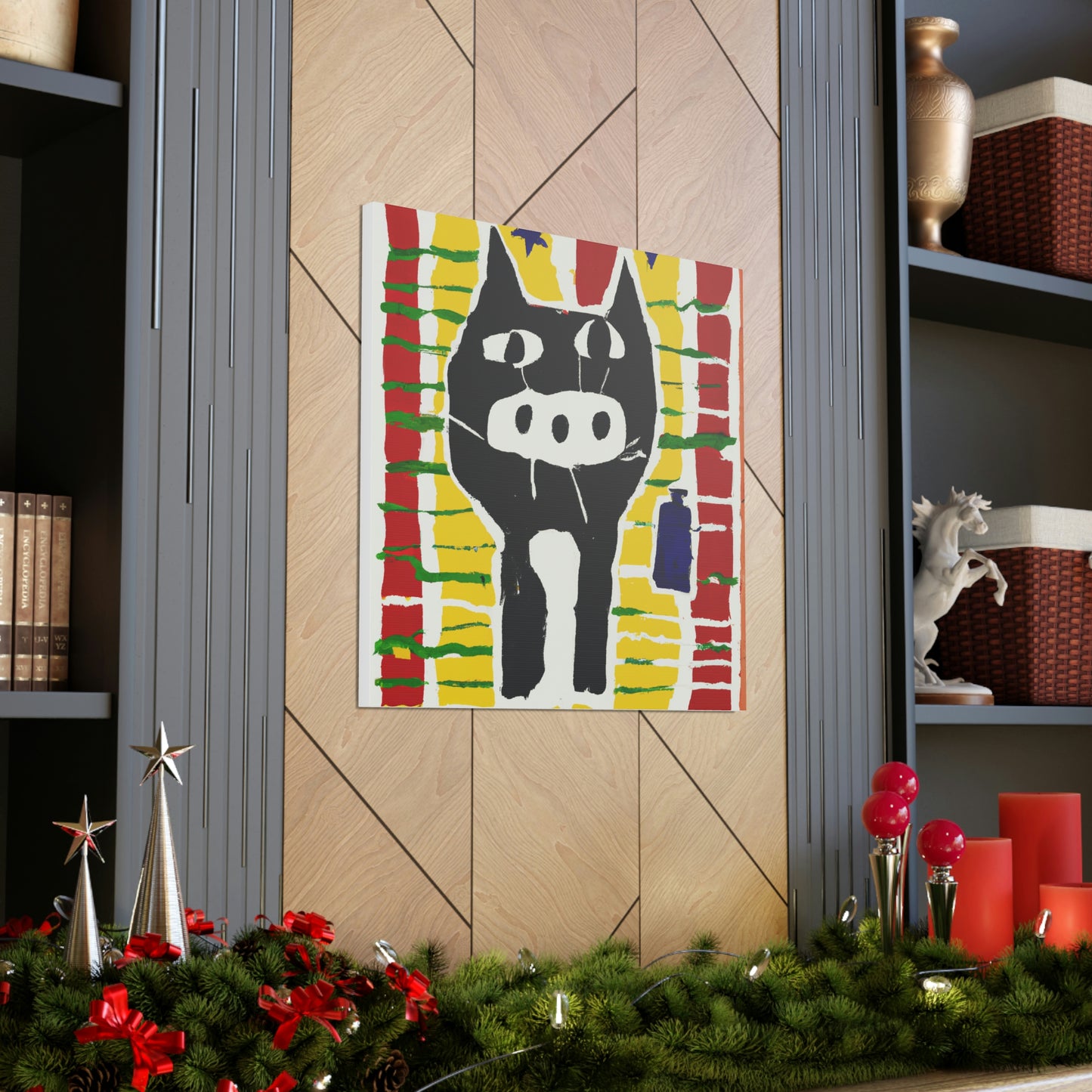 "Jasper Johns Inspired Felix the Cat Canvas Prints" by PenPencilArt