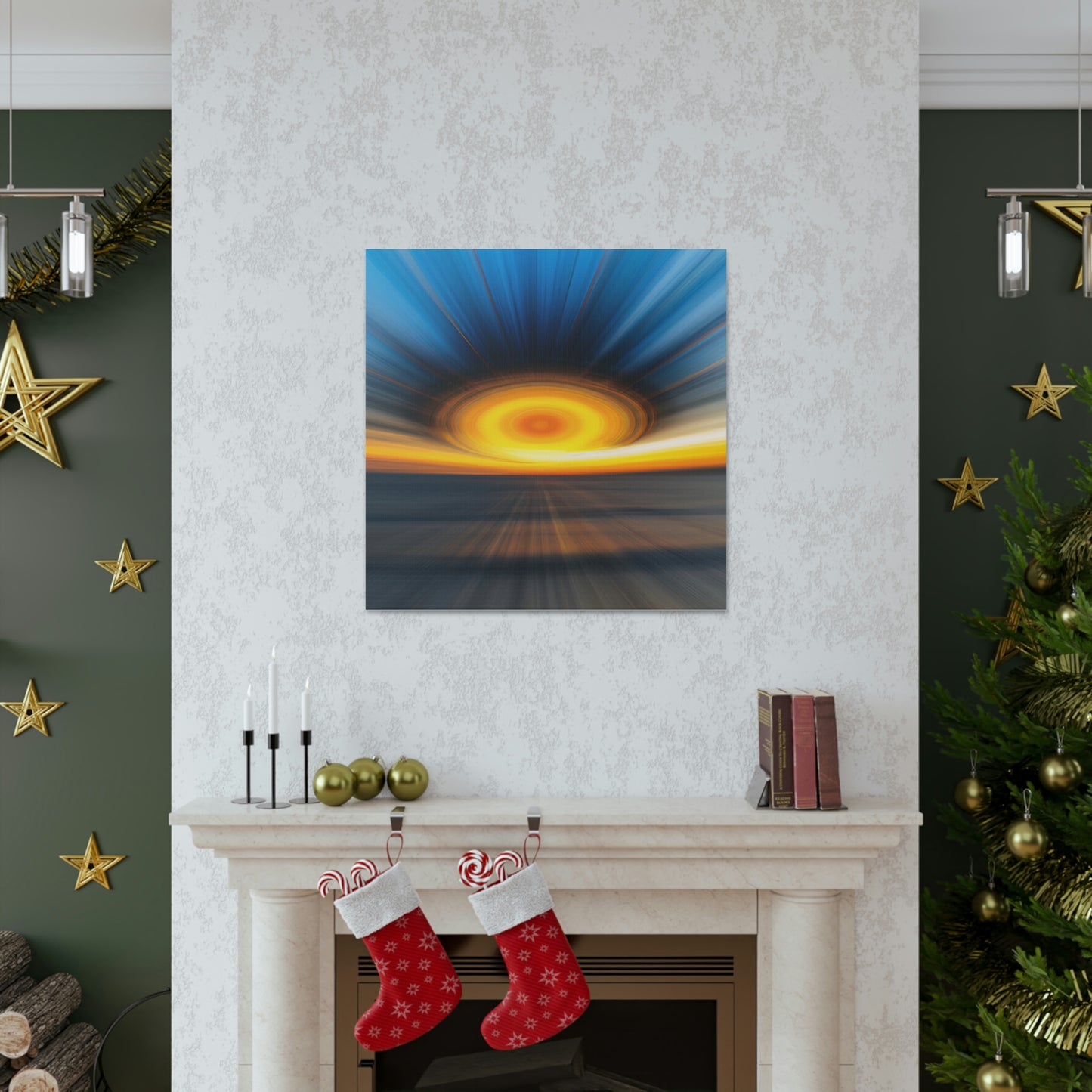 "Handmade Mel Ramos-Inspired Sunrise Canvas Print" by PenPencilArt