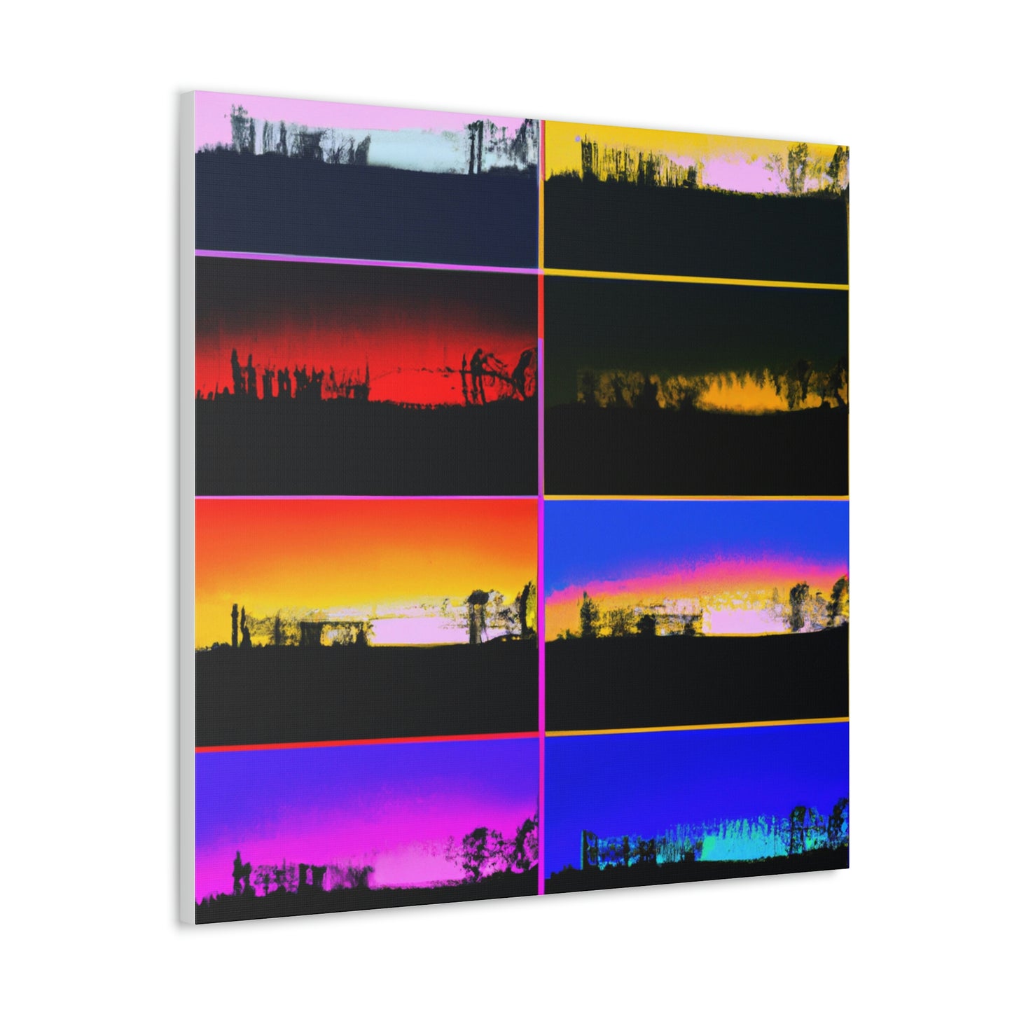 "Andy Warhol-Style Sunrise Canvas Print" by PenPencilArt