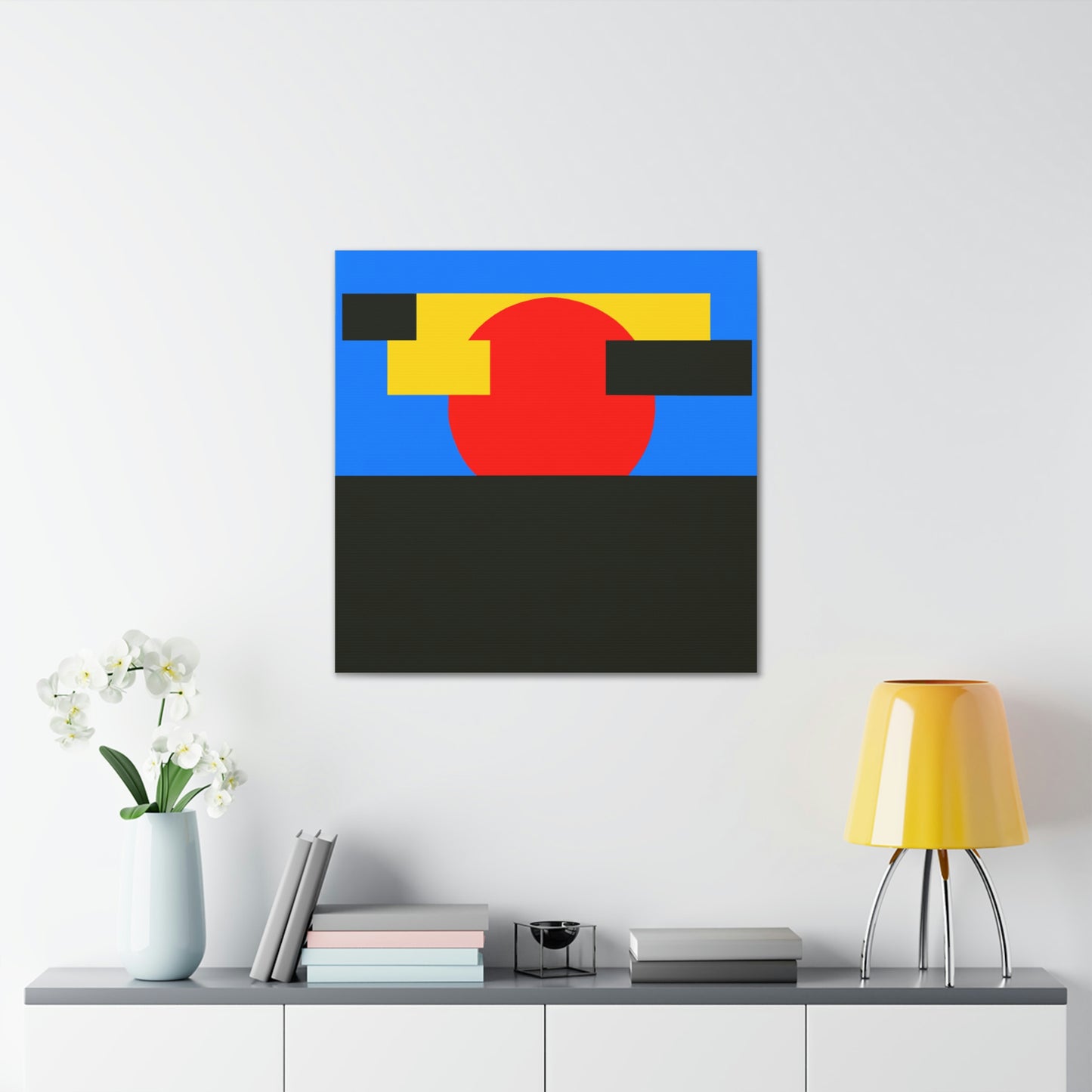 Modern Sunrise Canvas Print in Kazimir Malevich Style by PenPencilArt