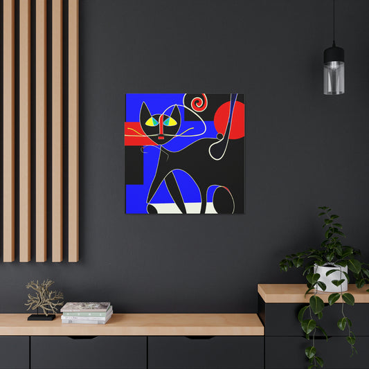 "Black Cat Canvas Print Inspired by Wassily Kandinsky" by PenPencilArt