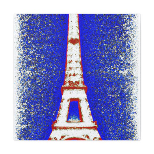 Eiffel Tower Canvas Print Inspired by Mark Rothko with Sparkles by PenPencilArt