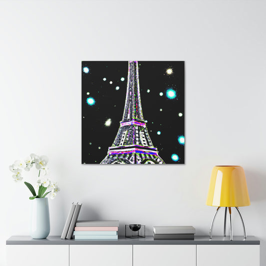 "Hariton Pushwagner-Inspired Sparkling Eiffel Tower Canvas Print" by PenPencilArt
