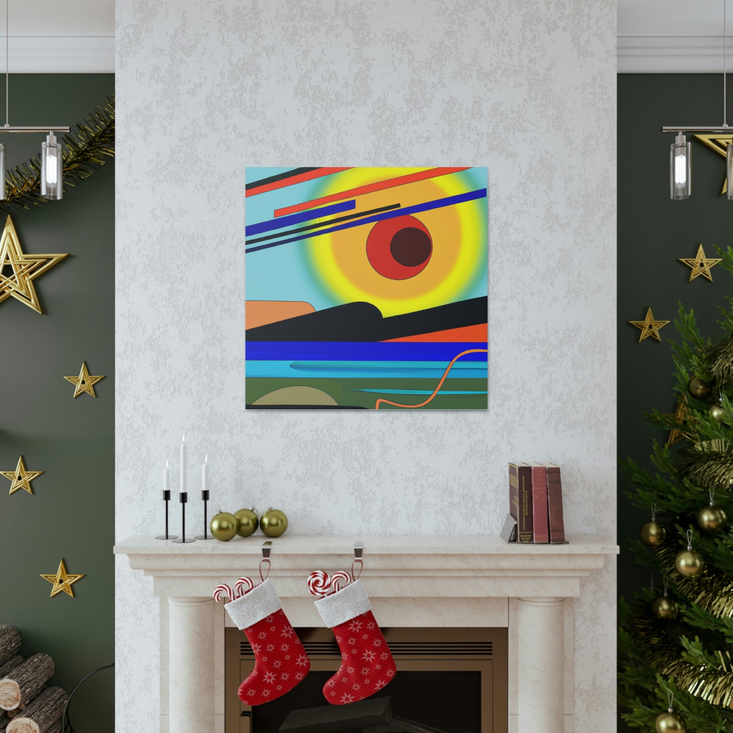 "Sunrise Canvas Print - Inspired by Wassily Kandinsky" by PenPencilArt