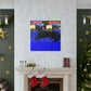 "Black Cat Wall Art | David Hockney Inspired Canvas Print" by PenPencilArt