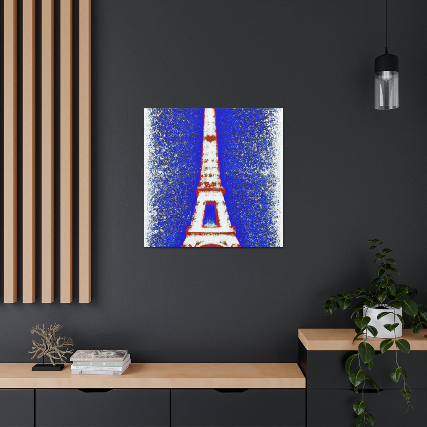 Eiffel Tower Canvas Print Inspired by Mark Rothko with Sparkles by PenPencilArt