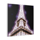 "Sparkling Eiffel Tower Canvas Print in Georgia O'Keeffe Style" by PenPencilArt