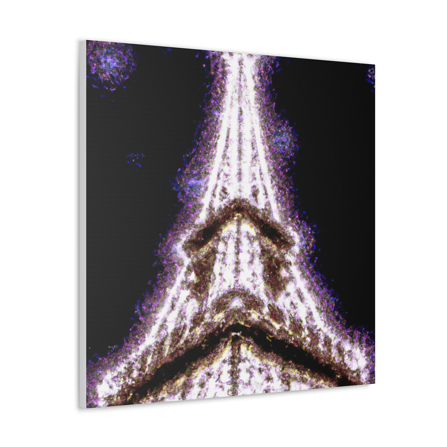 "Sparkling Eiffel Tower Canvas Print in Georgia O'Keeffe Style" by PenPencilArt