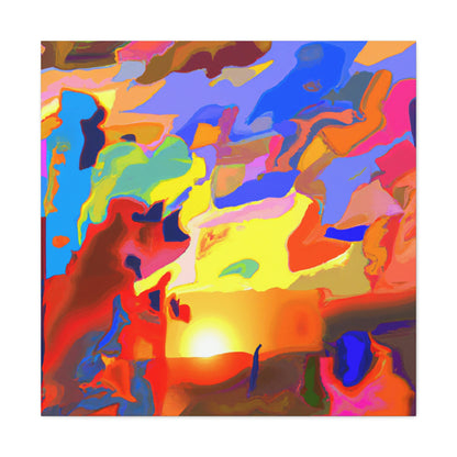 "Sunrise Canvas Print Inspired by Willem de Kooning" by PenPencilArt