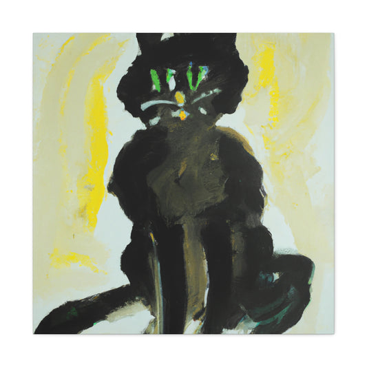 "Black Cat Inspired by Willem de Kooning Canvas Print" by PenPencilArt