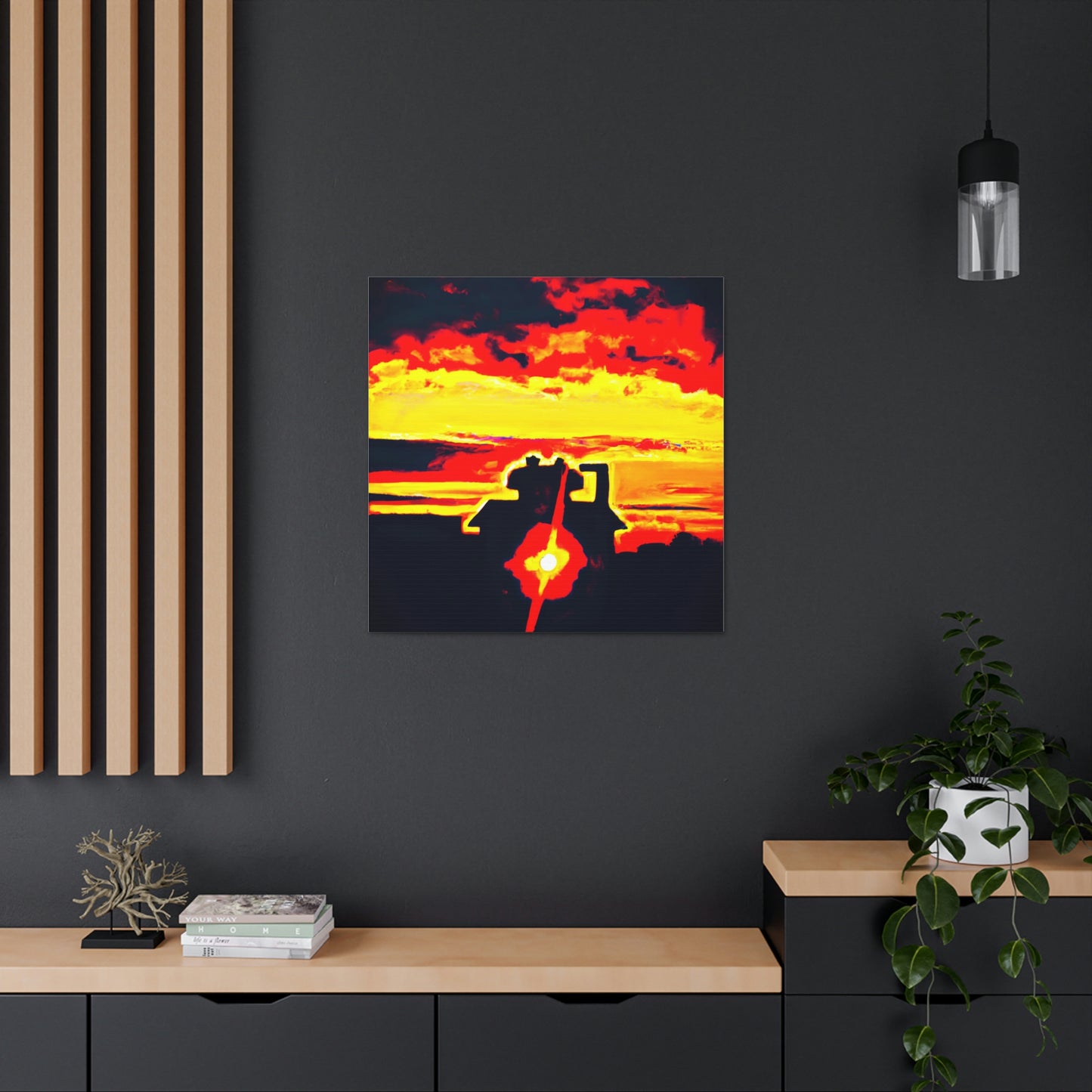 "Banksy-Style Sunrise Canvas Print" by PenPencilArt