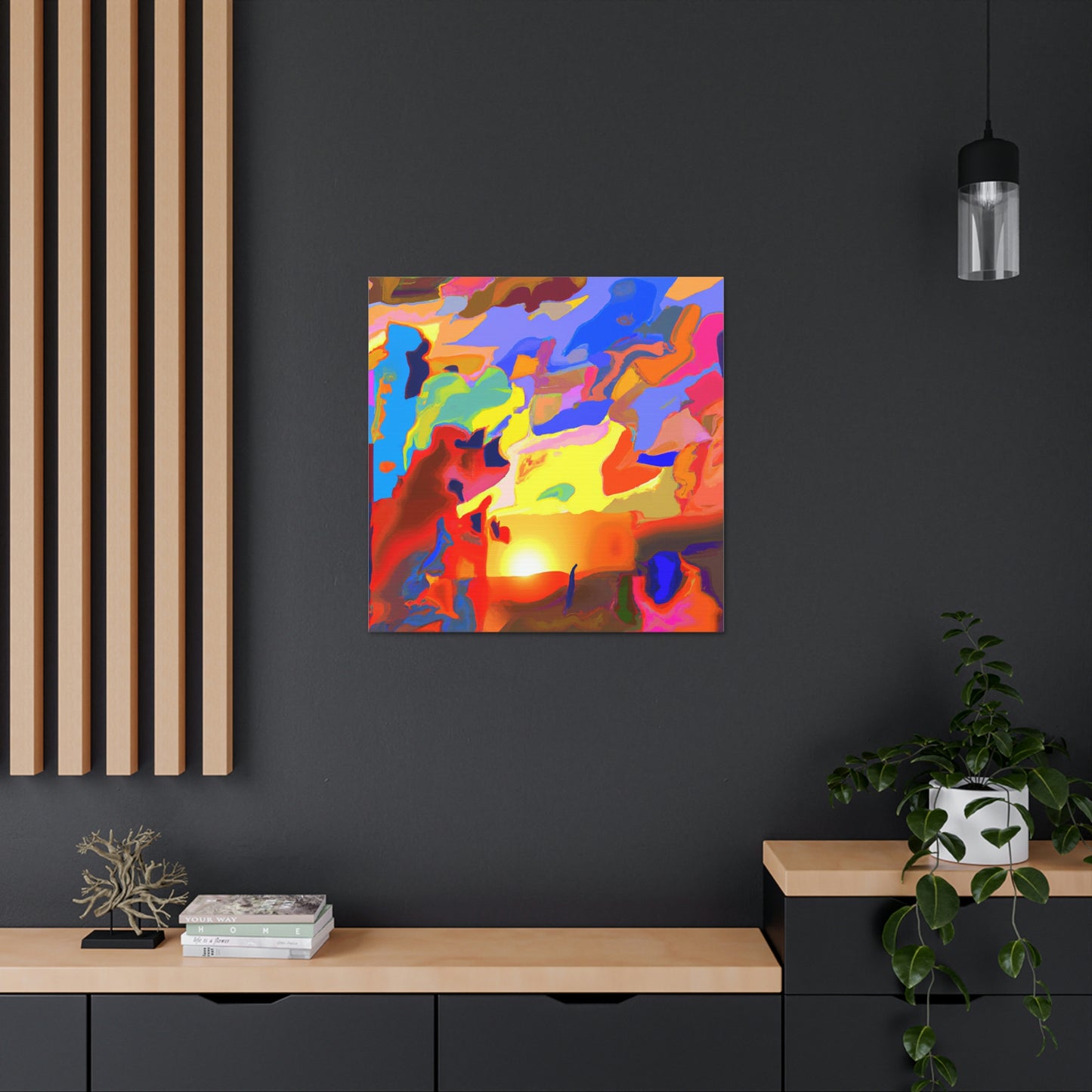 "Sunrise Canvas Print Inspired by Willem de Kooning" by PenPencilArt