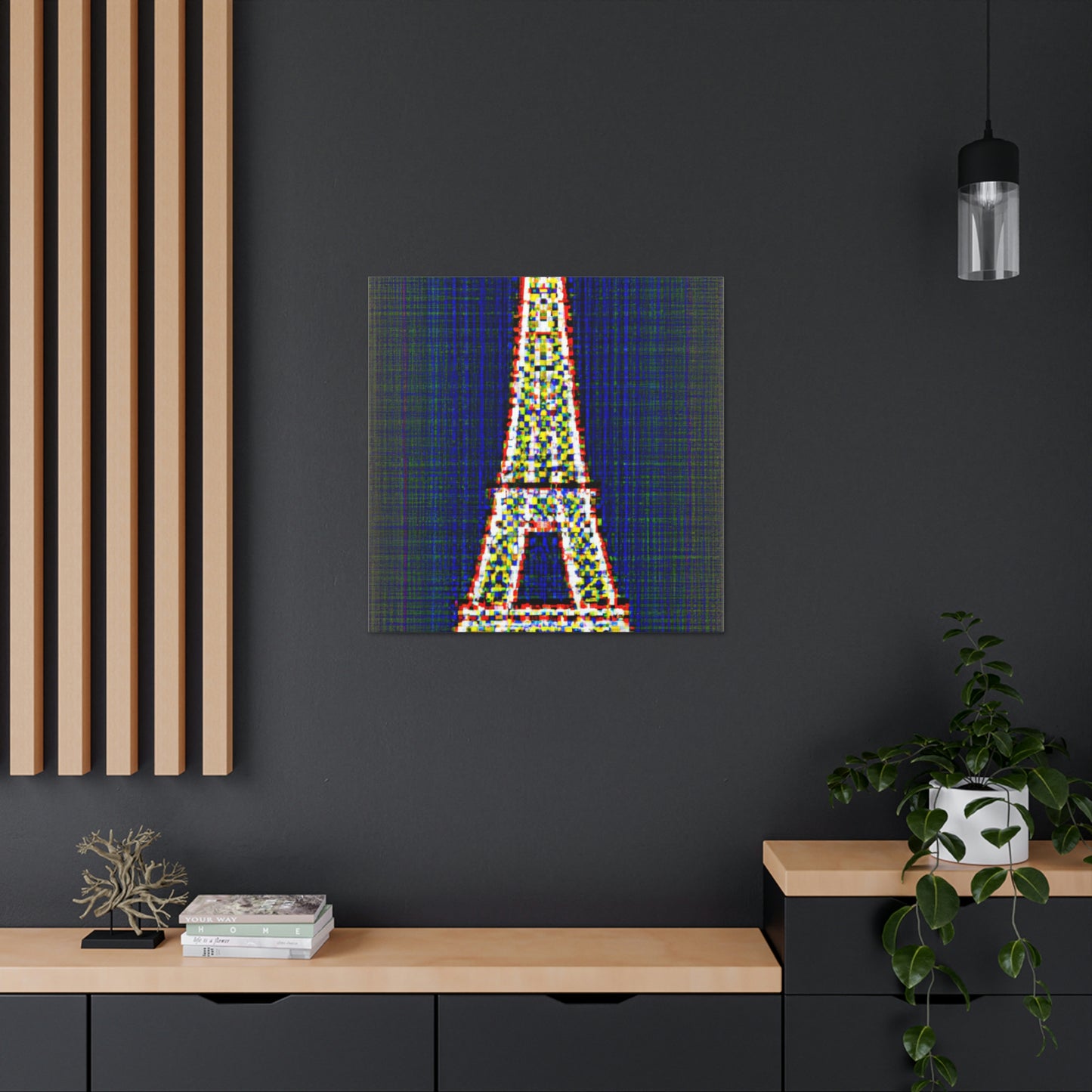 Kazimir Malevich-Inspired Sparkling Eiffel Tower Canvas Print by PenPencilArt