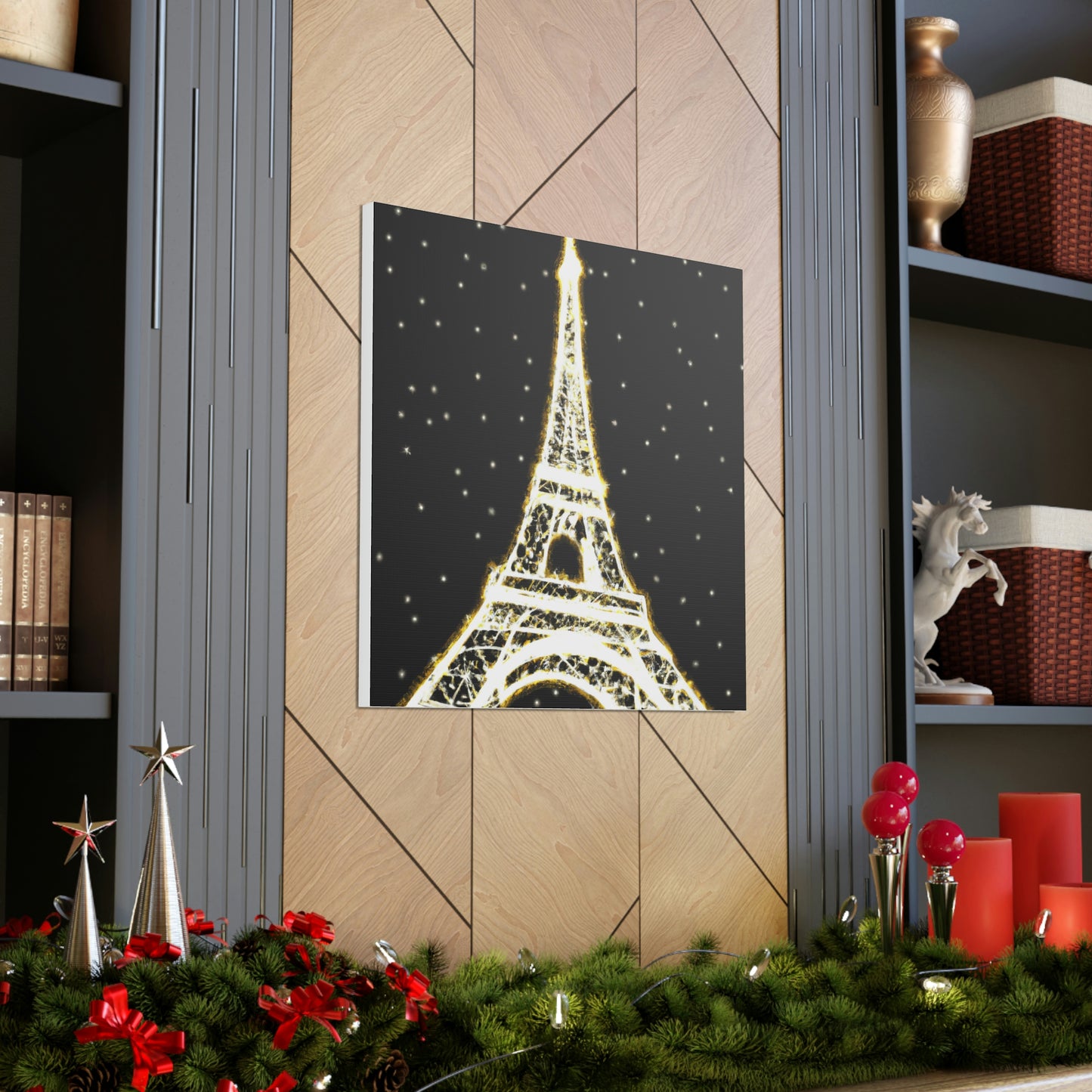 "James Gill Inspired Sparkling Eiffel Tower Canvas Print" by PenPencilArt