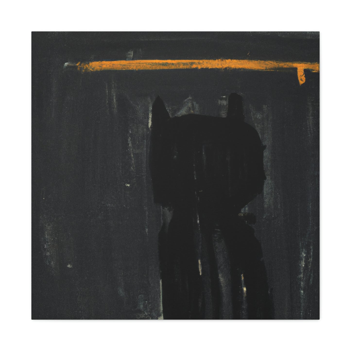 "Black Cat Wall Art in a Style Inspired by Clyfford Still" by PenPencilArt