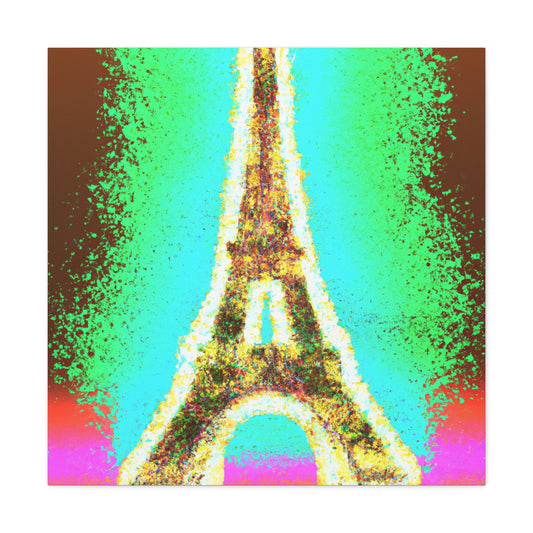 "Sparkling Eiffel Tower Canvas Print Inspired by Helen Frankenthaler" by PenPencilArt