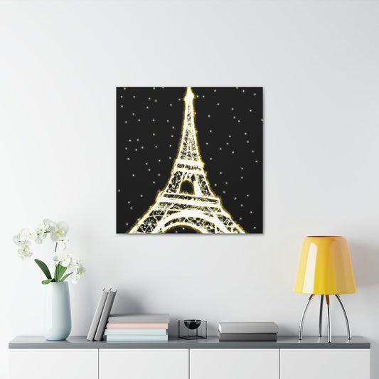 "James Gill Inspired Sparkling Eiffel Tower Canvas Print" by PenPencilArt