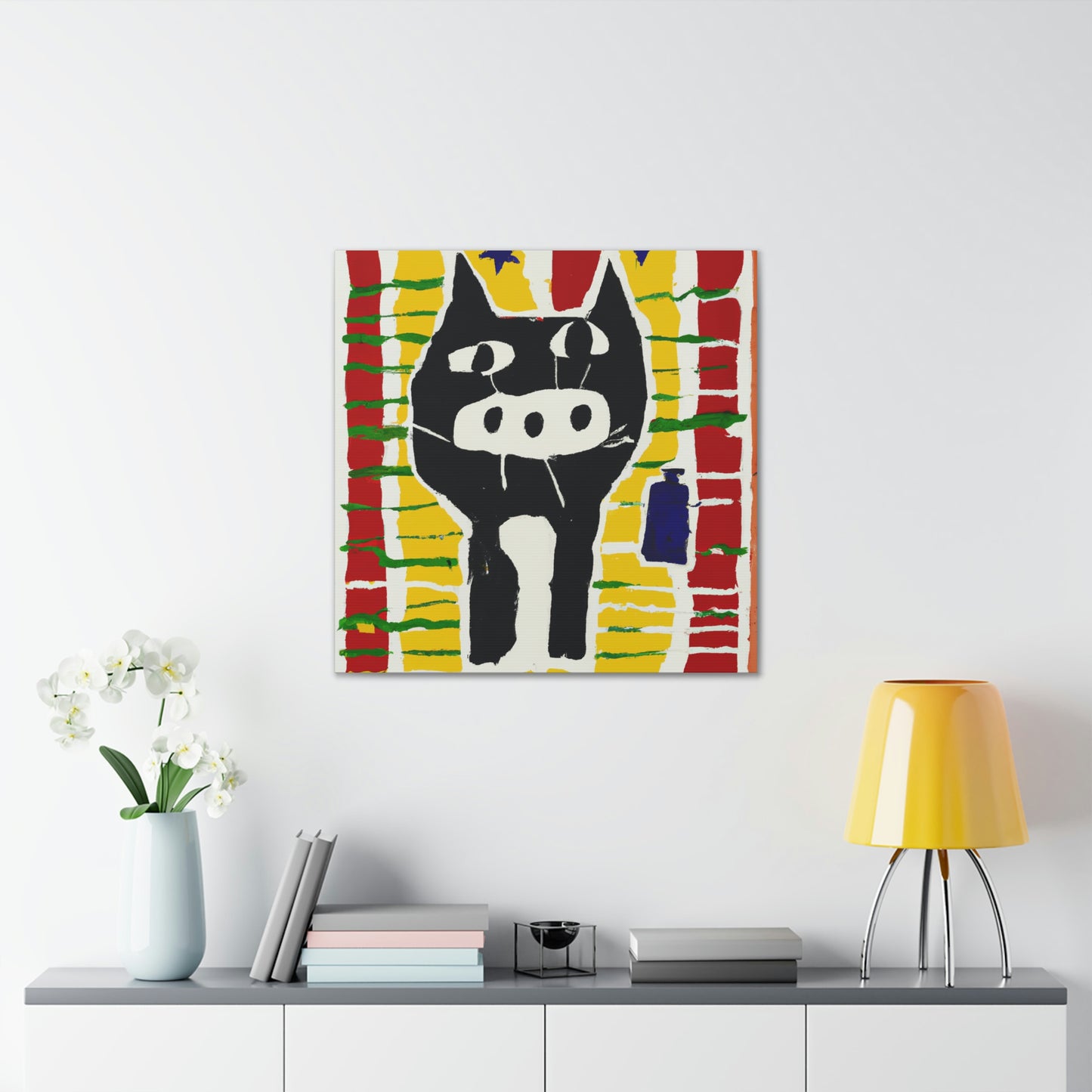 "Jasper Johns Inspired Felix the Cat Canvas Prints" by PenPencilArt