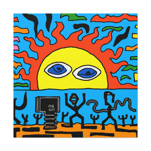 "Keith Haring-Style Sunrise Canvas Print | Style Your Home with Art" by PenPencilArt