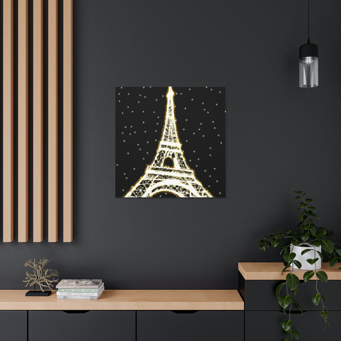 "James Gill Inspired Sparkling Eiffel Tower Canvas Print" by PenPencilArt