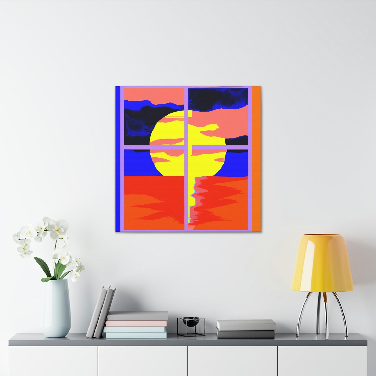 "Jasper Johns Style Sunrise Canvas Prints" by PenPencilArt