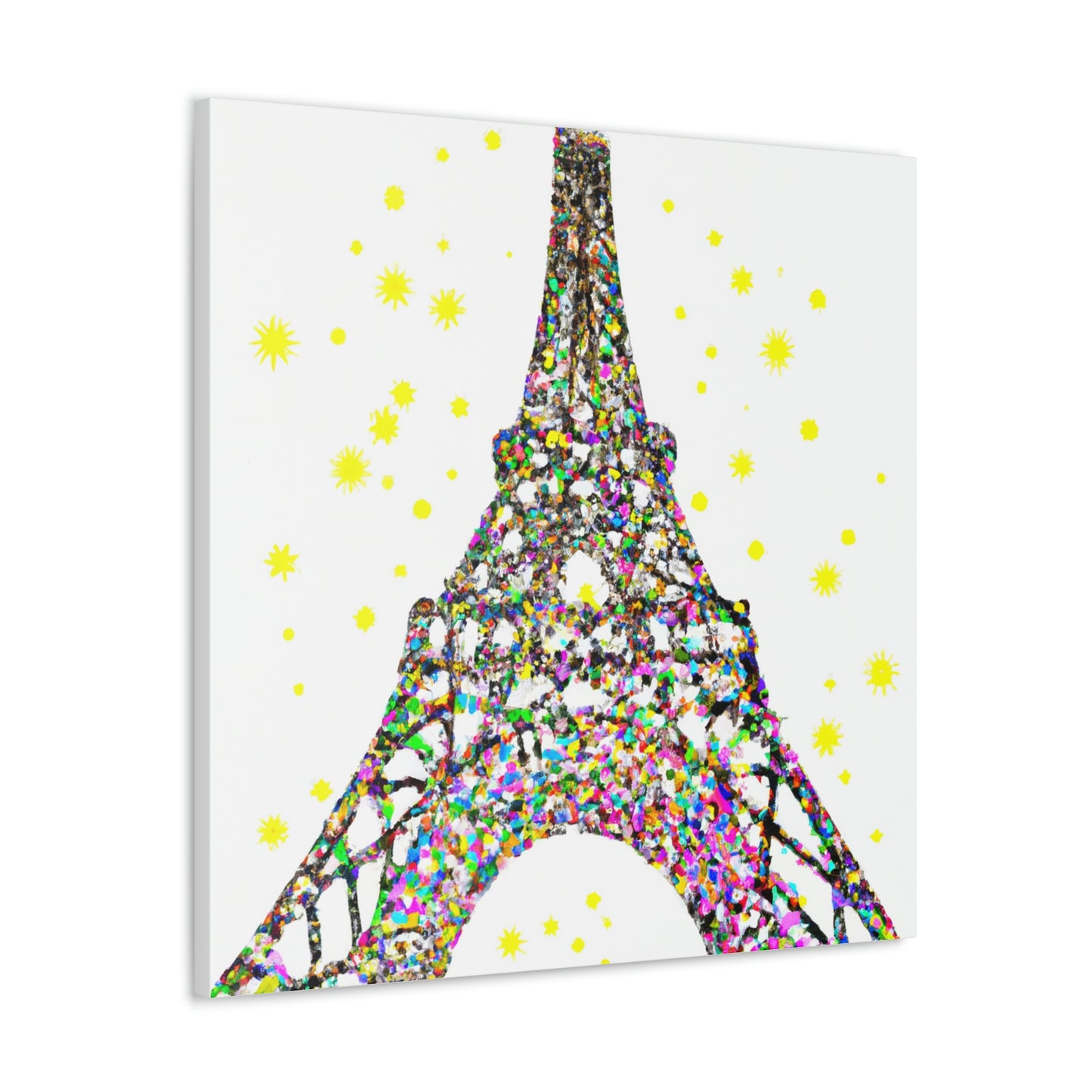 "Sparkling Eiffel Tower Canvas Print - Takashi Murakami Inspired" by PenPencilArt