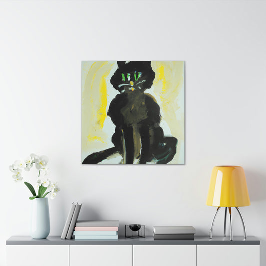 "Black Cat Inspired by Willem de Kooning Canvas Print" by PenPencilArt