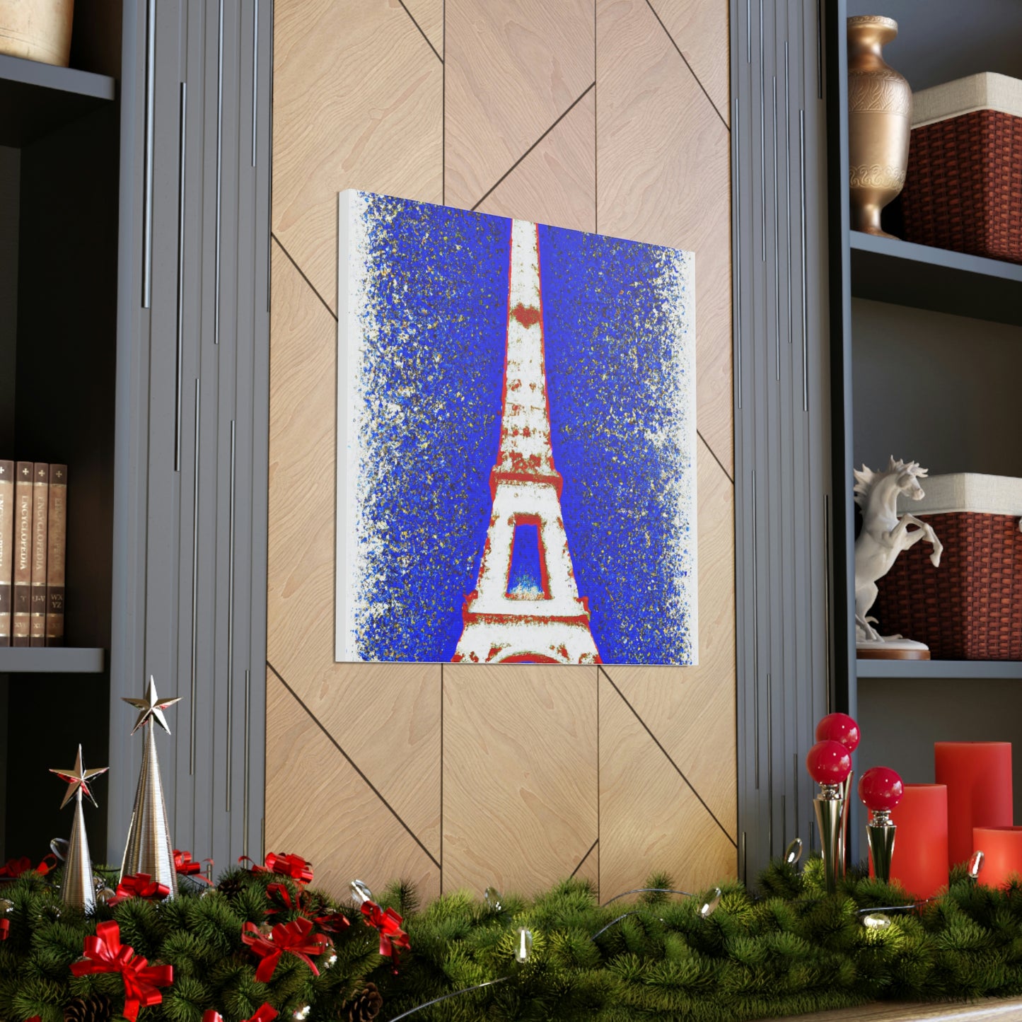 Eiffel Tower Canvas Print Inspired by Mark Rothko with Sparkles by PenPencilArt