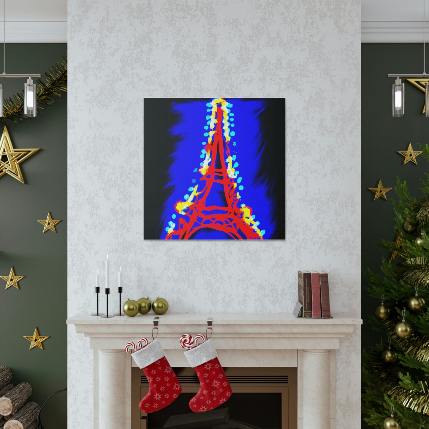 "Sparkling Eiffel Tower Art Print Inspired by Clyfford Still" by PenPencilArt