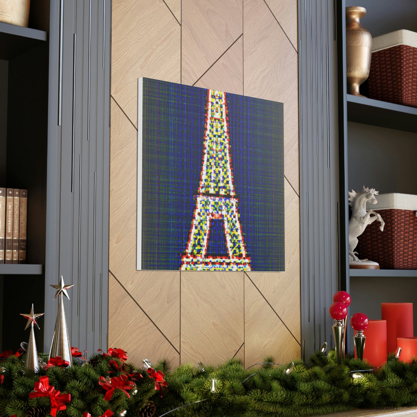 Kazimir Malevich-Inspired Sparkling Eiffel Tower Canvas Print by PenPencilArt