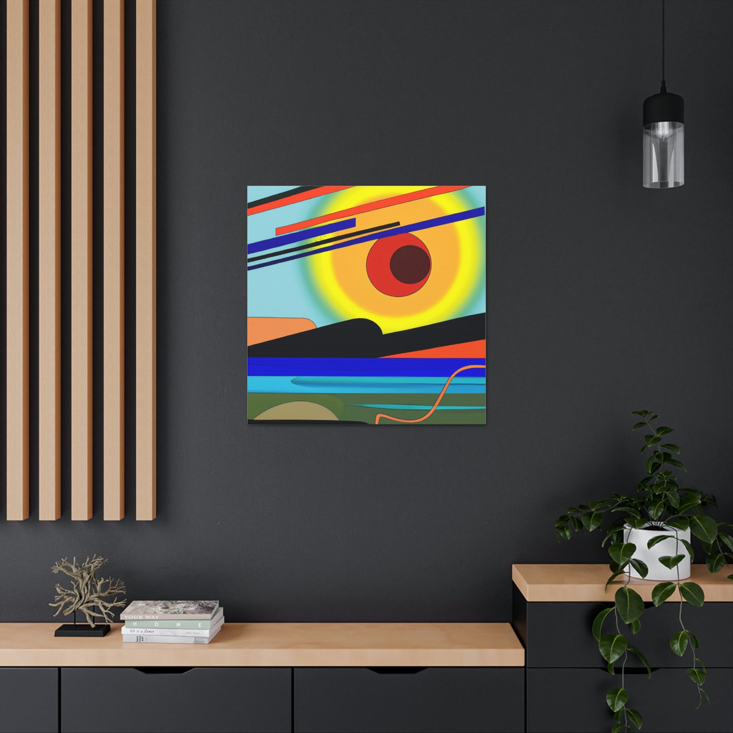 "Sunrise Canvas Print - Inspired by Wassily Kandinsky" by PenPencilArt