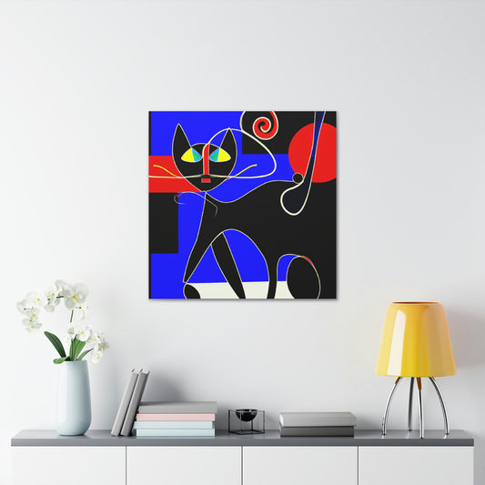 "Black Cat Canvas Print Inspired by Wassily Kandinsky" by PenPencilArt