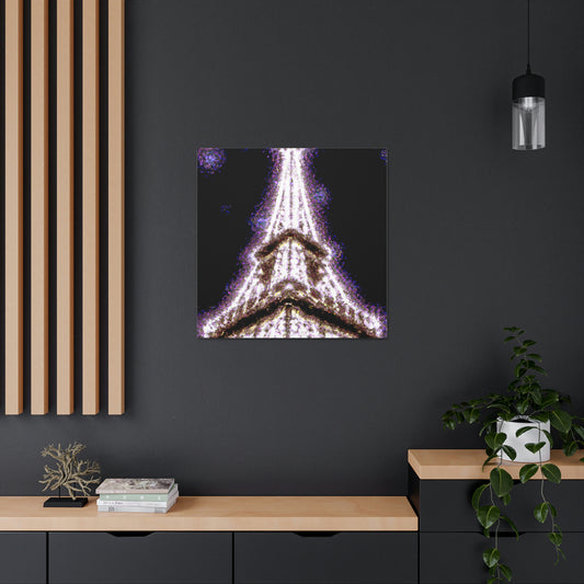 "Sparkling Eiffel Tower Canvas Print in Georgia O'Keeffe Style" by PenPencilArt