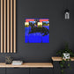 "Black Cat Wall Art | David Hockney Inspired Canvas Print" by PenPencilArt
