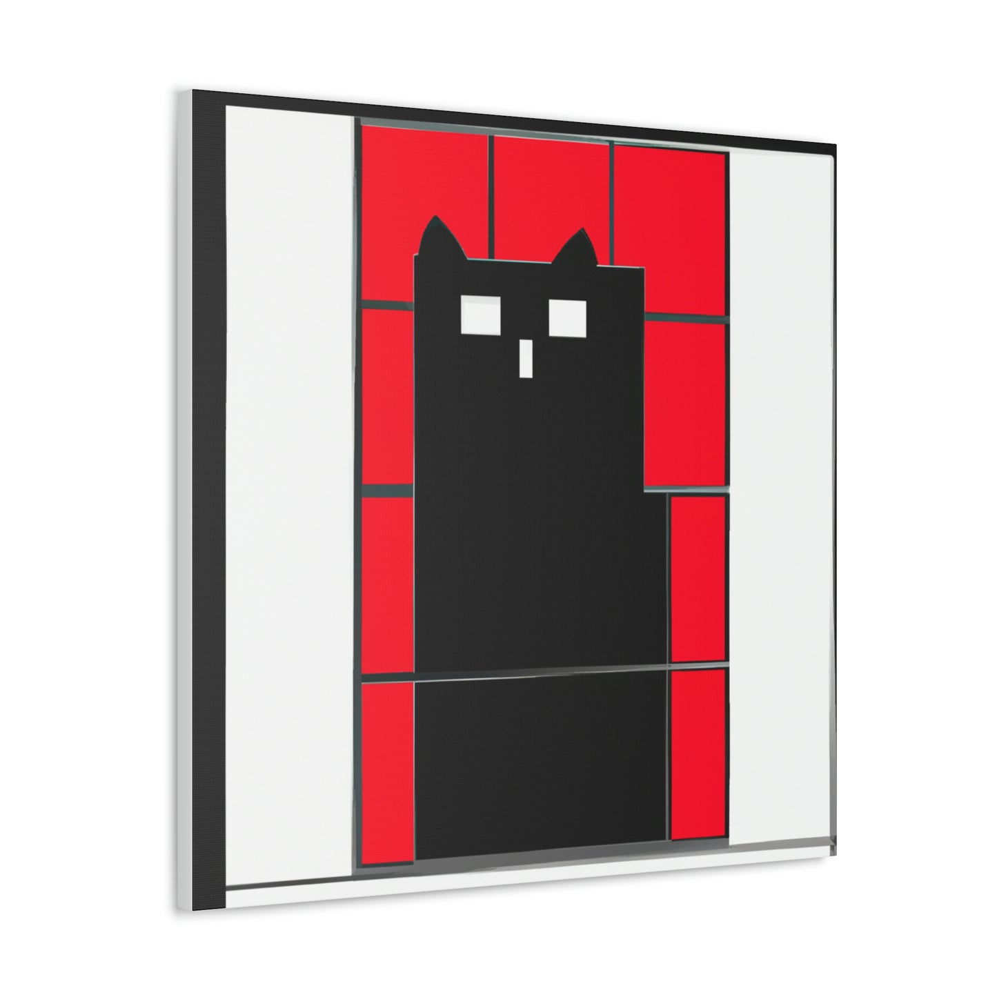 "Kazimir Malevich-Inspired Black Cat Canvas Print" by PenPencilArt